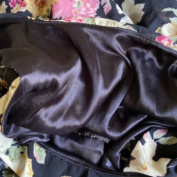 Navy Blue Floral Print Maxi Dress - Picture 8 of 8